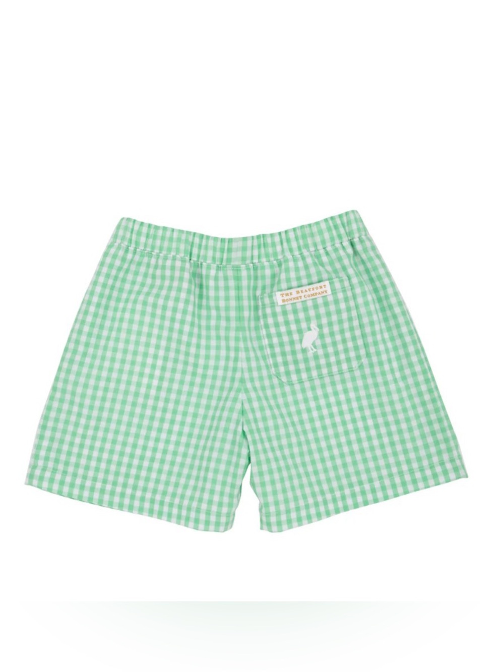 NWT The Beaufort Bonnet Company TBBC Green Gingham Kids Shelton Shorts